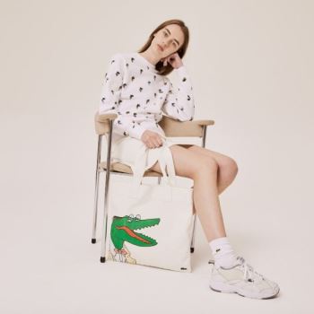 Lacoste Lacoste x Jean-Michel Tixier Oversize Croc Tote - Totes Pánské Bílé | CZ-iy0L44